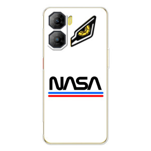 Силиконовый бампер с принтом "Наса" на ZTE Nubia Neo 3 – NASA на белом фоне