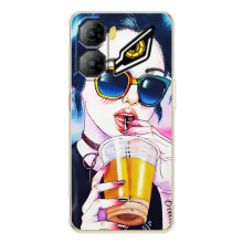 Чехол с картинкой Модные Девчонки ZTE Nubia Neo 3 (Девушка с коктейлем)