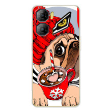 Бампер для ZTE Nubia Neo 3 с картинкой "Песики" (Грустная собака)