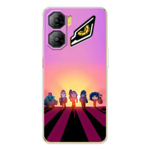 Силиконовый Чехол на ZTE Nubia Neo 3 с картинкой Brawl Stars (Персонажи в закате)