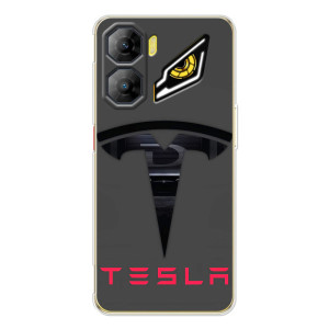 Силиконовый бампер с картинкой машины на ZTE Nubia Neo 3 (Logo TESLA)