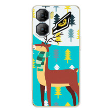 Силиконовый бампер с картинкой животных для ZTE Nubia Neo 3 (Олень с шарфом)