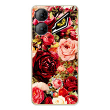 Силиконовый бампер с принтом (цветочки) на ЗТЕ Нюбия Нео 3 (Букет цветов)