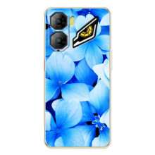 Силиконовый бампер с принтом (цветочки) на ЗТЕ Нюбия Нео 3 (Синие цветы)