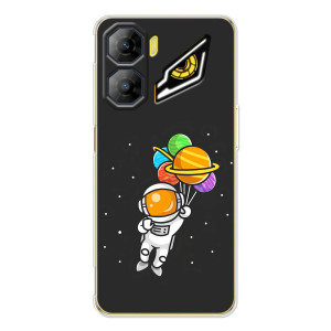 Силиконовый Чехол с принтом "Космонавты" на ZTE Nubia Neo 3 – Космонавт с шариками