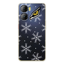 Зимние Чехлы для увидеаля   ньоしてくれた ё???? - прозрачный фон (Белые снежинки)