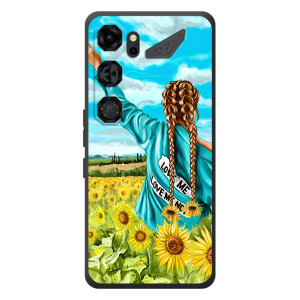 Чехол Стильные девушки на ZTE Nubia Neo 5 GT 5G (Девушка на поле)