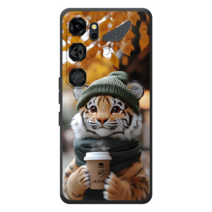 Печатный чехол «Зверята с кофе» для ZTE Nubia Neo 5 GT 5G – Тигр с кофе