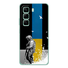 Чехол с украинским воином на ZTE Nubia Neo 5 GT – Воин с флагом