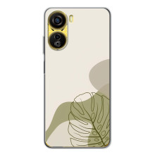 Силконовий чохол з принтом в квітах на ZTE Nubia Neo 5G (Монстера зелена)