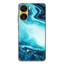 Мраморный чехол на ZTE Nubia Neo 5G (VPrint) (Голубой мрамор)