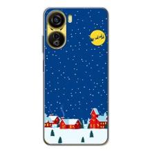Силиконовый бампер на рождество для ZTE Nubia Neo 5G (Город в снегу)