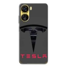 Силіконовий бампер з картинкою машини на ZTE Nubia Neo 5G – Logo TESLA