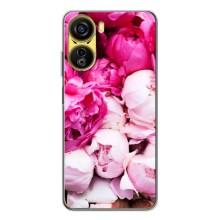 Силиконовый бампер с принтом (цветочки) на Нубия Нео 5G (Пионы)
