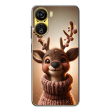 Яскравий чохол для ZTE Nubia Neo 5G з Зимові Оленята – Олень в светрі