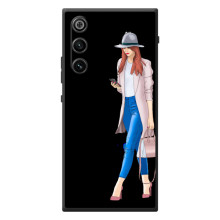 Чехол с картинкой Модные Девчонки ZTE Nubia RedMagic 10 Air (Девушка со смартфоном)