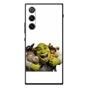 Печатный чехол с принтом Шрек для ZTE Nubia RedMagic 10 Air – Шрек осел и кот