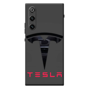 Силіконовий бампер з картинкою машини на ZTE Nubia RedMagic 10 Air – Logo TESLA