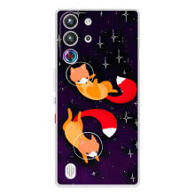 Чехлы с картинкой Лисички для ZTE Nubia RedMagic 10 Pro (VPrint) (Лисички космонавты)