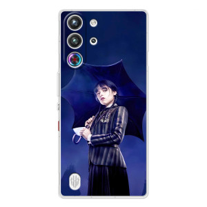 Чехлы с принтом Уэнсдей на ZTE Nubia RedMagic 10 Pro – Уэнсдей с зонтом