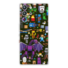 Чехол Майнкрафт на ZTE Nubia RedMagic 10 Pro (AlphaPrint) Minecraft (Коллаж Майнкрафт)