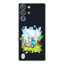 Чехол Майнкрафт на ZTE Nubia RedMagic 10 Pro (AlphaPrint) Minecraft (персонажи Minecraft)