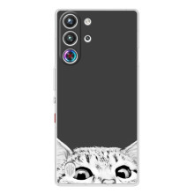 Чехол на ZTE Нюбия РедМаджик 10 Про с Котами (VPrint) (Выглядывает кот)