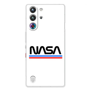 Силіконовый бампер з принтом "Наса" на ZTE Nubia RedMagic 10 Pro – NASA на білому тлі
