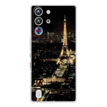 Чехол Эйфелева Башня для ZTE Nubia RedMagic 10 Pro - (AlphaPrint) (Ночной Париж)