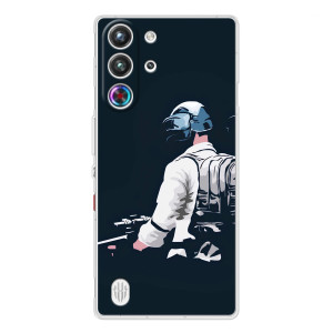 Силиконовый чехол с картинкой "Герой Pubg" на ZTE Nubia RedMagic 10 Pro – В экиперовке
