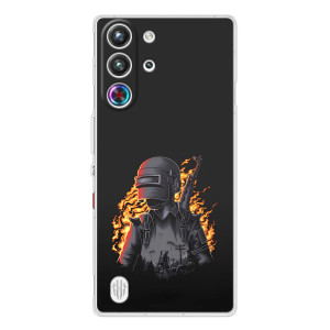 Силиконовый чехол с картинкой "Герой Pubg" на ZTE Nubia RedMagic 10 Pro – В огне