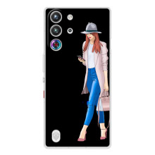 Чехол с картинкой Модные Девчонки ZTE Nubia RedMagic 10 Pro – Девушка со смартфоном
