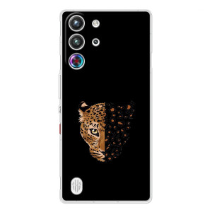 Чехол с леопардовым принтом на ZTE Nubia RedMagic 10 Pro – Леопард на черном