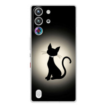 Чехол с принтом для ZTE Nubia RedMagic 10 Pro (AlphaPrint) Модные коты (Силуэт котика)