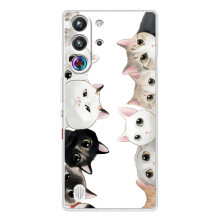 Чехол с милыми котиками на ЗТЕ Ньюбия РэдМажик 10 Про (Черно-белые котики)