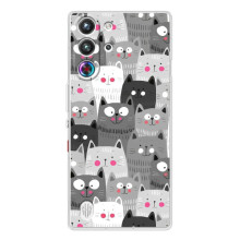 Чехол с милыми котиками на ЗТЕ Ньюбия РэдМажик 10 Про