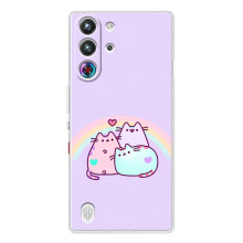 Чехол с милыми котиками на ЗТЕ Ньюбия РэдМажик 10 Про (Котики с радугой)