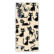 Чехол с рисунком кот на ZTE Nubia RedMagic 10 Pro (Черные коты)