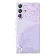 Чехол цветочный дизайн для ZTE Nubia RedMagic 10 Pro (Монстера фиолетовая)