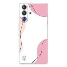 Чехол цветочный дизайн для ZTE Nubia RedMagic 10 Pro (Розовый фон)