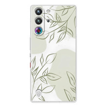 Чехол цветочный дизайн для ZTE Nubia RedMagic 10 Pro (Зелёный дизайн)