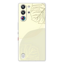 Чехол цветочный дизайн для ZTE Nubia RedMagic 10 Pro (Зелёный фон)