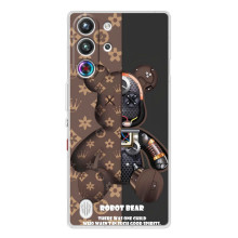 Чехол с брендом Луи Витон на ЗТЕ Ньюбия РэдМажик 10 Про – Мишка робот