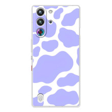 Чехол с принтом коровы на ZTE Нюбия РедМаджик 10 Про (Фиолетовый принт)