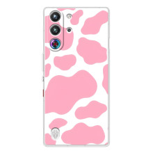 Чехол с принтом коровы на ZTE Нюбия РедМаджик 10 Про (Розовый принт)