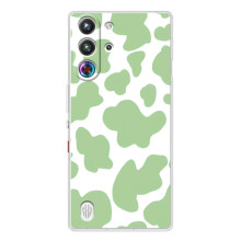 Чехол с принтом коровы на ZTE Нюбия РедМаджик 10 Про (Зеленый принт)