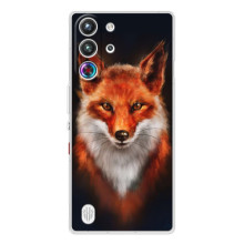 Чехол с принтом лисички на ЗТЕ Ньюбия РэдМажик 10 Про – Лиса на черном
