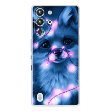 Чехол с принтом лисички на ЗТЕ Ньюбия РэдМажик 10 Про – Лисица с гирляндой