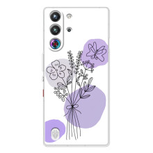 Силиконовый чехол с принтом в цветах на ZTE Nubia RedMagic 10 Pro