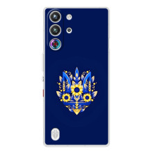 Чехол с украинским гербом на ZTE Nubia RedMagic 10 Pro (Цветочный герб)